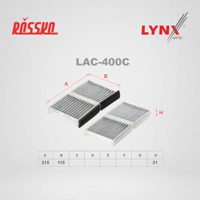 LYNXauto LAC-400C Фильтр салона угольный (2шт)