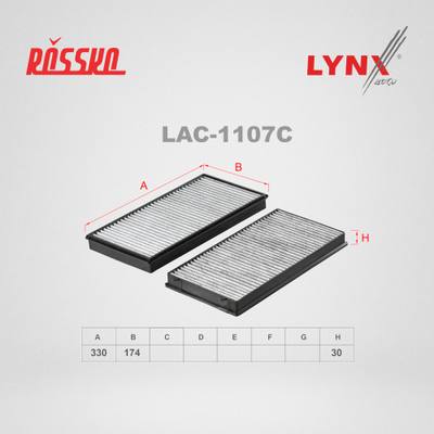 LYNXauto LAC-1107C Фильтр салона угольный (2шт)