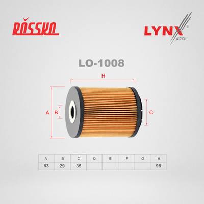 LYNXauto LO-1008 Фильтр масляный (картридж)