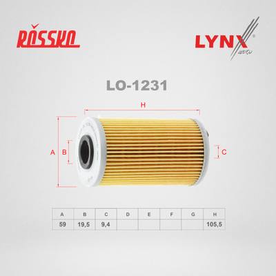 LYNXauto LO-1231 Фильтр масляный (картридж)