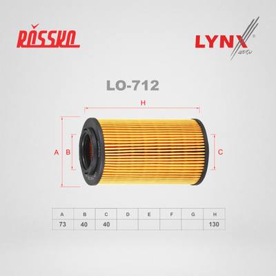 LYNXauto LO-712 Фильтр масляный (картридж)