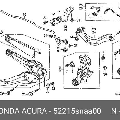 Honda 52215-SNA-A00 Кулак поворотный | зад лев |
