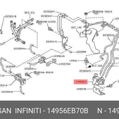 Nissan 14956-EB70A Клапан давления