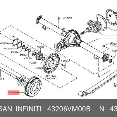 Nissan 43206-VM00B Ступица задняя 
