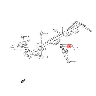 Suzuki 15720-09300 Кольцо топливной форсунки уплотнительное ( 1572009300000 )
