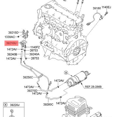 Hyundai/Kia 39210-2A750 Датчик давления выхлопной системы