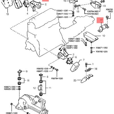 Hyundai/Kia 0K011-39980 Подушка коробки передач