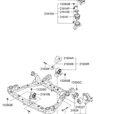Hyundai/Kia 21830-3K800 Подушка коробки передач
