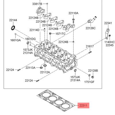 Hyundai/Kia 22311-27860 Прокладка головки блока цилиндров