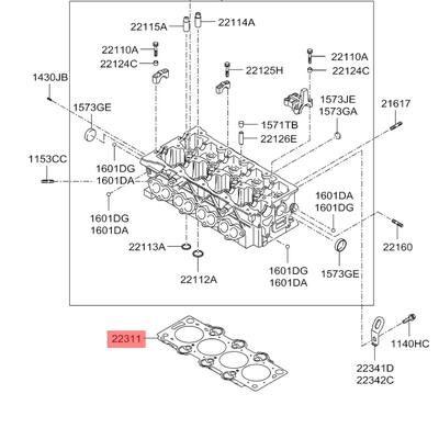 Hyundai/Kia 22311-2A102 Прокладка головки блока цилиндров