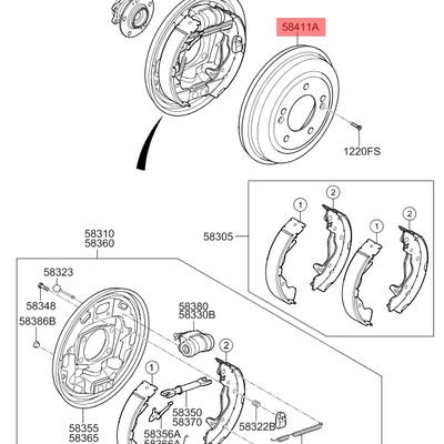 Hyundai/Kia 58411-2H000 Барабан тормозной 