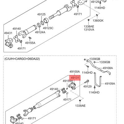 Hyundai/Kia 49131-62600 Шарнир с вилкой карданного вала