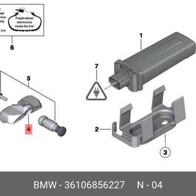 BMW 36106856227 Датчик давления воздуха в колесе 3-SERIES E90 04-/5-SERIES F10 09-/7-SERIES F01 08-