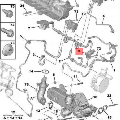 Citroen/Peugeot 1618.HR Преобразователь давления