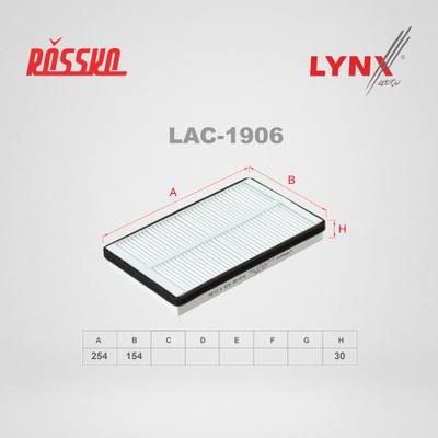 LYNXauto LAC-1906 Фильтр салона LADA 2110/GRANTA 2190-94/KALINA 1117-19/2192-94/NIVA 2121/2131